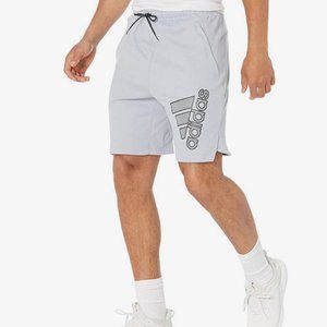 Mens Sz 2XL Adidas Badge of Sport Primeblue Shorts Halo Silver Color NWT XXL